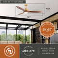 Vaxcel Curtiss Satin Brass Mid Century Modern MCM Wood Propeller Ceiling Fan with LED Light Kit and Remote