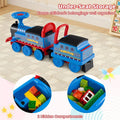 6V 2 Seater Ride On Train with Detachable Carriage, Under Seat Storage, Whistle & Flashing LED Lights, Trackless Electric Ride On Toy for Kids