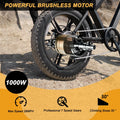 Movcan V30 Electric Bike for Adult, 1000W 20" Fat Tire 48V 15.6AH Removable Battery, 28MPH 7-Speed Disc Brake Off Road Mountain Ebike UL2849