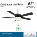 Minka Aire Fans Contractor II Uni Pack 5 Blade Ceiling Fan with Light Kit 18