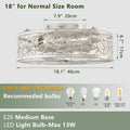 QHTX 18 Inch White Vintage Caged Ceiling Fan with Remote Control