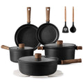Carote 13-Pcs Nonstick Cookware Sets, Pots and Pans with Stay Cool Handles, Induction Compatible Kitchen Set, (Black)