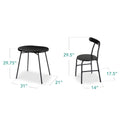 Best Choice Products 3 Piece Modern Oval Dining Table Set, Small Kitchen Dinette W/2 Chairs Black/Black