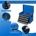 2 in 1 Rolling Tool Chest, 5-Drawer Tool Storage Cabinet with Wheels, Adjustable Shelf, Tool Box Organizer for Garage Warehouse Workshop