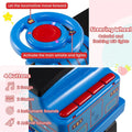 6V 2 Seater Ride On Train with Detachable Carriage, Under Seat Storage, Whistle & Flashing LED Lights, Trackless Electric Ride On Toy for Kids