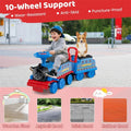 6V 2 Seater Ride On Train with Detachable Carriage, Under Seat Storage, Whistle & Flashing LED Lights, Trackless Electric Ride On Toy for Kids