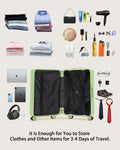 20 in Carry on Luggage with Cup Holder & USB Port, Airline Approved TSA Locked Luggage, Lightweight PC Material Travel Suitcase