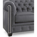 Hancock Tufted Top Grain Italian Leather Chesterfield Sofa Dimensions: 31" H x 86" W x 40" D