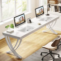 78.74 Inch Extra Long Double Computer Desk with Stylish Metal Legs for Home Office