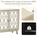 Mirrored Buffet Cabinet with Glass Doors and Silver Handles 3 Door Sideboard for Living Room, Hallway, and Dining Room