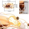 Industrial Cage Ceiling Fan Low Profile 7 Blade Fan with Remote & Light Modern Rustic Cooling for Small Spaces