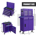 2 in 1 Rolling Tool Chest, 5-Drawer Tool Storage Cabinet with Wheels, Adjustable Shelf, Tool Box Organizer for Garage Warehouse Workshop