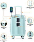 20 in Carry on Luggage with Cup Holder & USB Port, Airline Approved TSA Locked Luggage, Lightweight PC Material Travel Suitcase