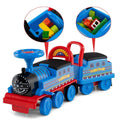 6V 2 Seater Ride On Train with Detachable Carriage, Under Seat Storage, Whistle & Flashing LED Lights, Trackless Electric Ride On Toy for Kids